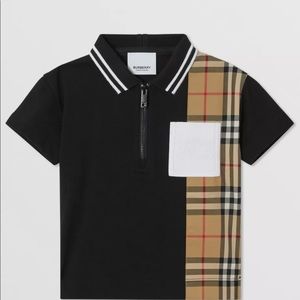 Burberry Black and Tan Kids Polo Shirt
